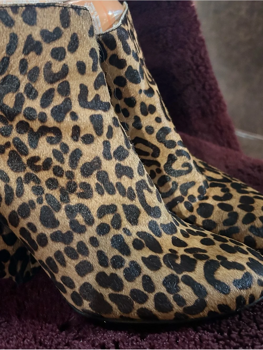 Nine West Leopard Print Ankle Booties in Tan and Black